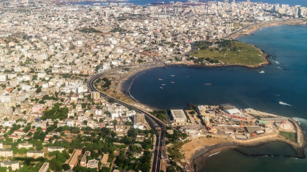 vivre au senegal Vue aérienne de Dakar au Sénégal et son quartier du Plateau