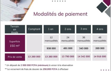 BAMBIOR : Lot de 351 terrains viabilisés de 150 m2 à vendre